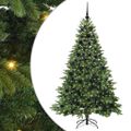 vidaXL Umelý vianočný stromček s 300 LED-i Zelená 180 cm PE a PVC