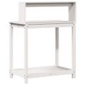 vidaXL Stôl na presádzanie s policami biely 82,5x50x109,5 cm borovica