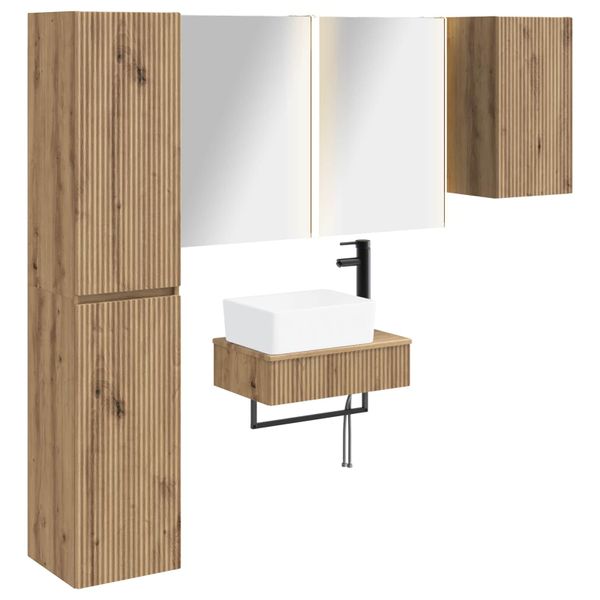 vidaXL Sada kúpeľňového nábytku 5 pcs Dub artisan