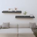 vidaXL Nástenné skrinky 2 ks sivé 80x12x9 cm masívna borovica