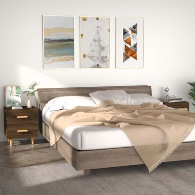 vidaXL Nočné stolíky 2 ks hnedý dub 40x35x47,5 cm