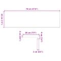 vidaXL Okenný parapet 2 ks svetlohnedá 70x20x2 cm dubový masív