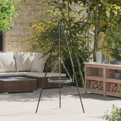 vidaXL Tripod na táborák 2 pcs Čierna Oceľ