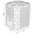 vidaXL Záhradný kompostér Čierna 71 x 71 x 81,5 cm 100% PP