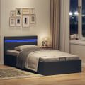 vidaXL Hydraulický posteľný rám+úložný priestor, LED, látka 100x200 cm