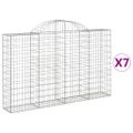 vidaXL Oblúkové gabionové koše 7 ks 200x30x120/140 cm pozink. železo