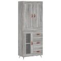 vidaXL Vysoká skrinka sivý dub sonoma 69,5x34x180 cm spracované drevo