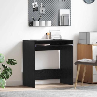 vidaXL Stôl so zásuvkou Čierny dub 77,5 x 43 x 79 cm Kompozitné drevo