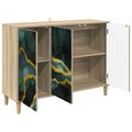 vidaXL Servírovacia skriňa WIJHE Sonoma 102 x 33 x 75 cm