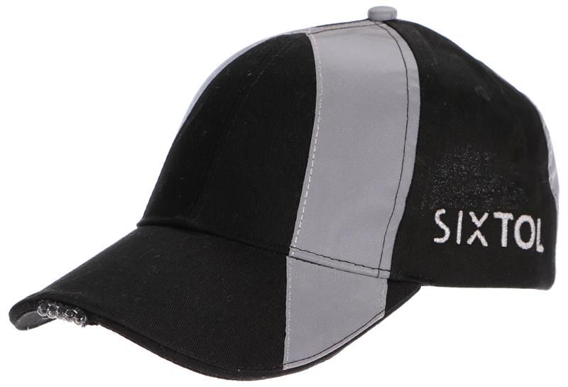 Reflexná kšiltovka s LED svetlom B-CAP SAFETY 25lm, nabíjacia, USB, univerzálna veľkosť, čierna SIXTOL