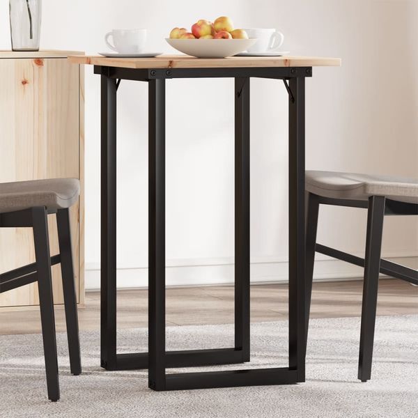 vidaXL Jedálenský stolík v tvare O 50x50x75 cm borovica a oceľ