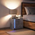 vidaXL Nočný stolík s LED svetlami betónovo sivý kompozitné drevo