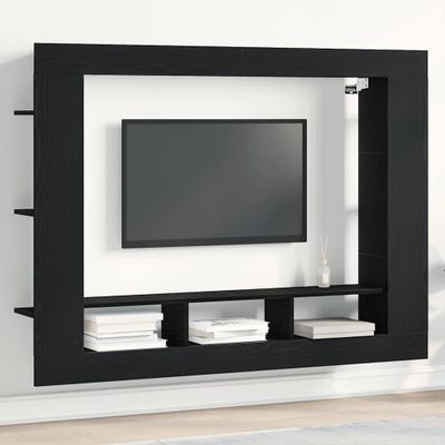 vidaXL TV skrinka Čierny dub 152 x 22 x 113 cm Kompozitné drevo