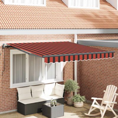 vidaXL Sklopná markíza oranžová a hnedá 300 x 250 cm Tkanina a hliník