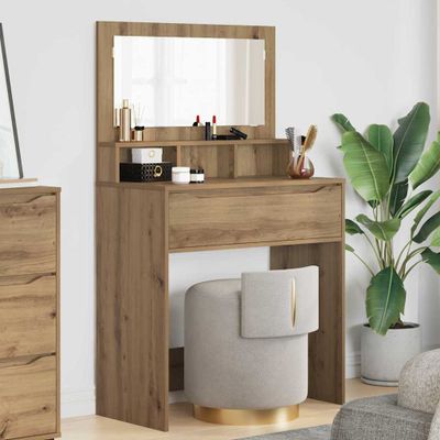 vidaXL Toaletné stolíky do spálne Remeselný dub 80 x 39,6 x 135 cm
