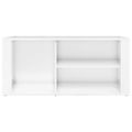 vidaXL Botník lesklý biely 100x35x45 cm spracované drevo