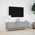 vidaXL TV nástenná skrinka s LED svetlami betónovo sivá 140x31x38 cm
