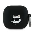 Obal Karl Lagerfeld pre AirPods 4 Silikónový Choupette Head 3D Čierny
