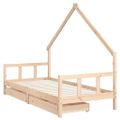 vidaXL Rám detskej postele so zásuvkami 90x200 cm masívna borovica