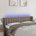 vidaXL Čelo postele s LED sivohnedé 147x16x78/88 cm látka