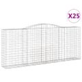 vidaXL Oblúkové gabiónové koše 25 ks 400x50x160/180 cm pozink. železo