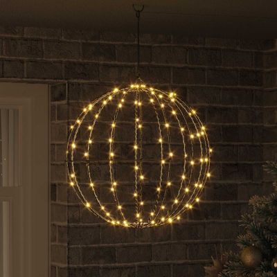 vidaXL Lopta 160 LED Teplá biela 50,5 x 50,5 x 52 cm Kov