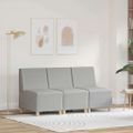 vidaXL Bezrúčková modulárna sofa jednotka 3 ks Oblá šedá látka