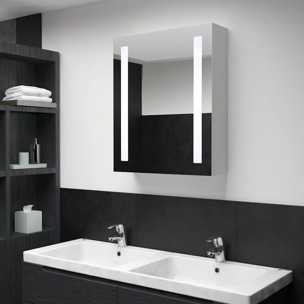 vidaXL LED kúpeľňová zrkadlová skrinka 50x13x70 cm