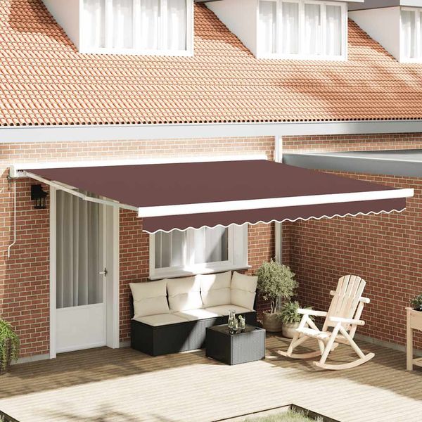 vidaXL Automaticky zaťahovacia markíza hnedá 400x300 cm