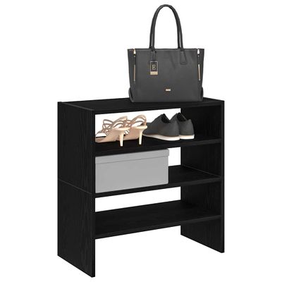 vidaXL Stojany na topánky 2 ks stohovateľné čierny dub 60x30x30,5 cm