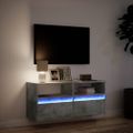 vidaXL TV nástenná skrinka s LED svetlami betónovo sivá 100x31x45 cm