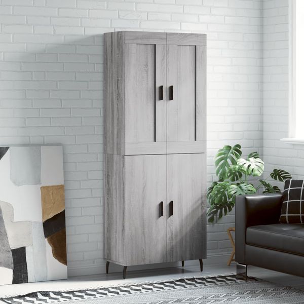 vidaXL Vysoká skrinka sivý dub sonoma 69,5x34x180 cm spracované drevo