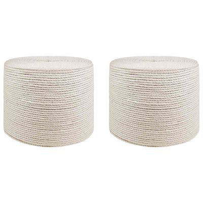 vidaXL Lano zo sieťoviny 2 pcs 2 Biela 100% Tossa juta