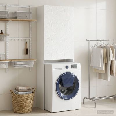 vidaXL Toaletná skriňa DELFT Biela s vysokým leskom 66 x 25,5 x 190 cm