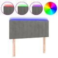 vidaXL Čelo postele s LED bledosivé 100x5x78/88 cm zamat