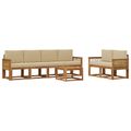 vidaXL Záhradná súprava gaučov 7 ks Prírodná a béžová Polyester