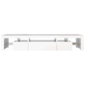 vidaXL TV skrinka s LED svetlami lesklá biela 215x36,5x40 cm