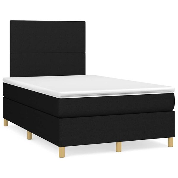 vidaXL Boxspring posteľ s matracom čierna 120x190 cm látka