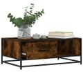 vidaXL Konferenčný stolík dymový dub 90x57x35 cm kompozit. drevo a kov