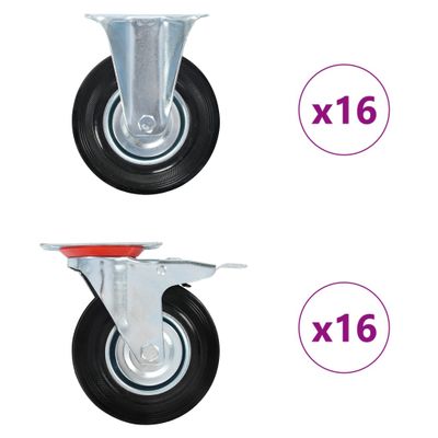vidaXL Kolieska 32 ks, 125 mm