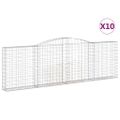 vidaXL Oblúkové gabionové koše 10 ks 400x30x120/140 cm pozink. železo
