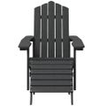 vidaXL Záhradné stoličky Adirondack s podnožkou stolíkom HDPE antracit