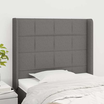 vidaXL Čelo postele so záhybmi tmavosivé 103 x 16 x 118/128 cm látka