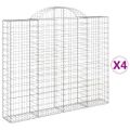 vidaXL Oblúkové gabiónové koše 4ks 200x30x160/180cm pozinkované železo