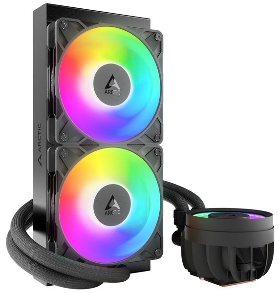 ARCTIC vodní chladič Liquid Freezer III Pro 240 ARGB černý Vodní chladic, pro CPU, pro Intel i AMD, 2× 120mm ARGB ventilátor, socket 1700, 1851, AM4, AM5, cerný