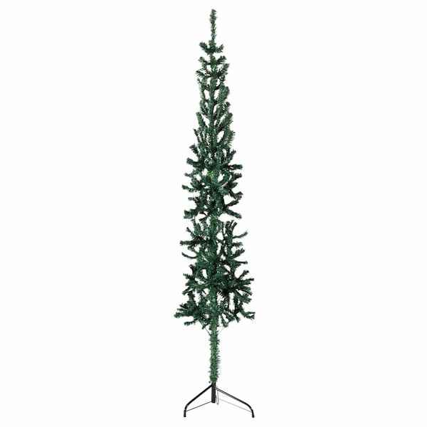vidaXL Umelý vianočný polovičný stromček s podstavcom zelený 150 cm