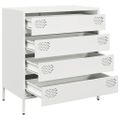 vidaXL Komoda biela 68x39x73,5 cm oceľ valcovaná za studena