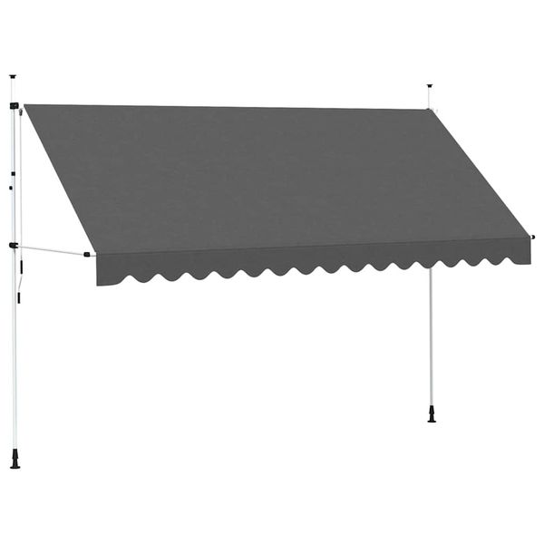vidaXL Ručne zaťahovacia markíza, 400 cm, antracitová