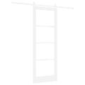 vidaXL Posuvné dvere Biela 78 x 211 cm Masívne borovicové drevo a sklo