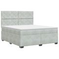 vidaXL Posteľ boxspring s matracom Svetlosivá 140 x 190 cm Zamat